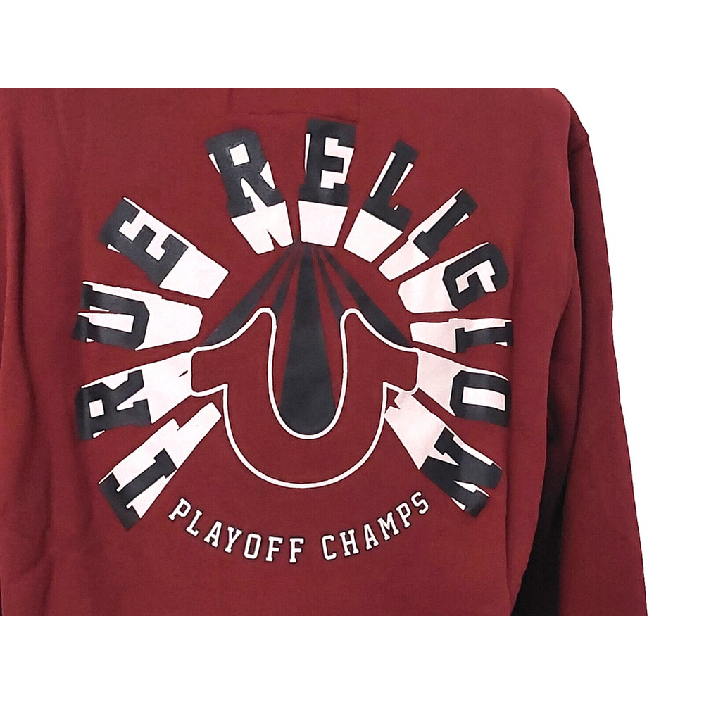 True Religion Brand Jeans Playoff Champs Raglan Hoodie Sweatshirt Size M NWT - Picture 10 of 16
